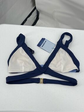 Les Canibiers NWT blue white bikini top
